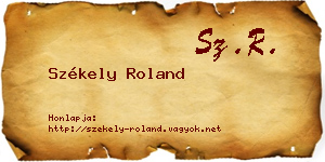 Székely Roland névjegykártya